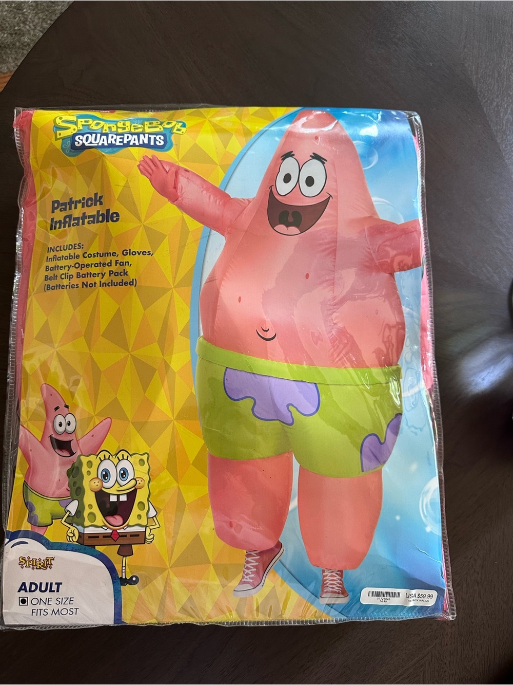 Adult Size  SpongeBob SquarePants Spirit Patrick Inflatable Costume O/S